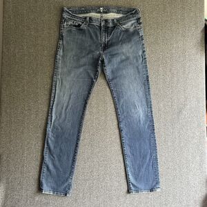 7 For All Mankind Jeans Mens 38x30 Slimmy Straight Dark Wash Denim